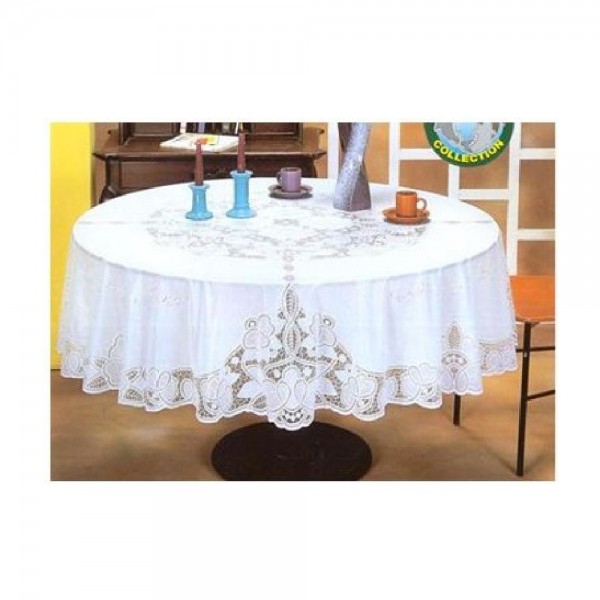 Dolphin-Collection-6700B-36RD-Vinyl-Lace-Tablecloth-(Round)-Size-36-Round-Beige-Color-Beige