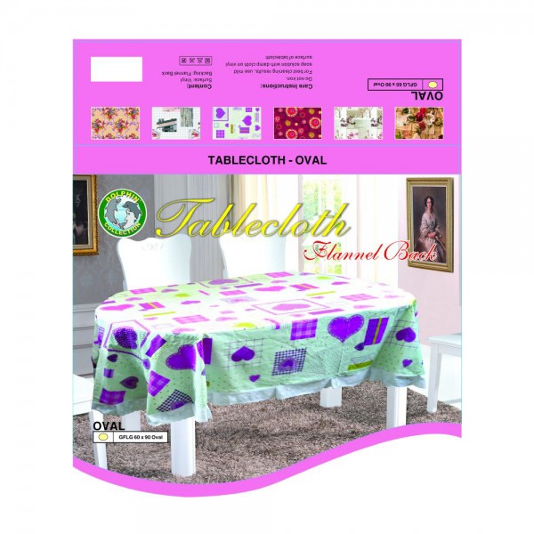 Dolphin-Collection-GFLG5270OVAL-Pvc-Tablecloth-Flannel-Back-Lace-Edge-(Oval)-Size-52×70-Oval