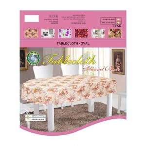 Dolphin-Collection-GSFB5270OVAL-Pvc-Tablecloth-Flannel-Back-Scallop Edge-(Oval)-Size-52x70-Oval