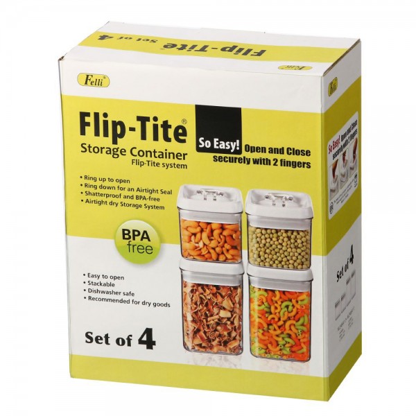 Felli-NLQU4A3-060-Flip-Tite-Container-4pc-set-Capacity-2×0.5L-Size-2x(10.6×10.6×10.2Hcm)
